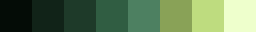 A color palette with 8 greens ranging from dark to light.